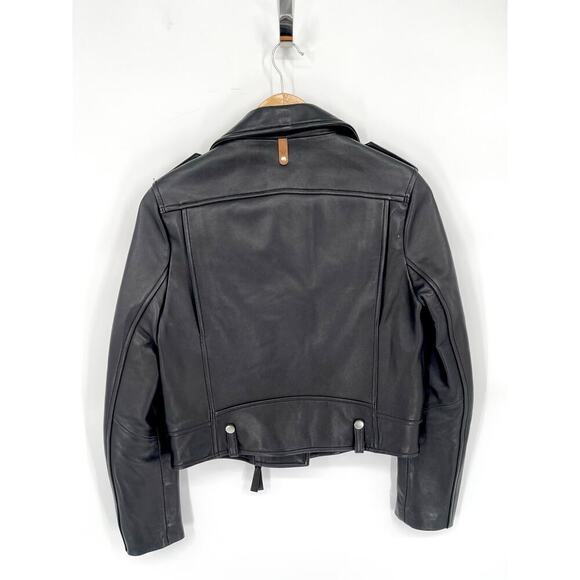 Mackage Black Baya Lamb Leather Biker Moto Motorcycle Jacket size Small - Picture 5 of 10